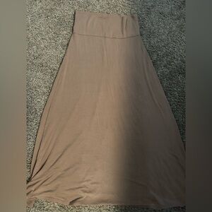 Women’s Taupe Maxi Skirt - Pull-On Comfort